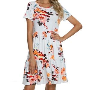 Women’s White Floral Casual Dress